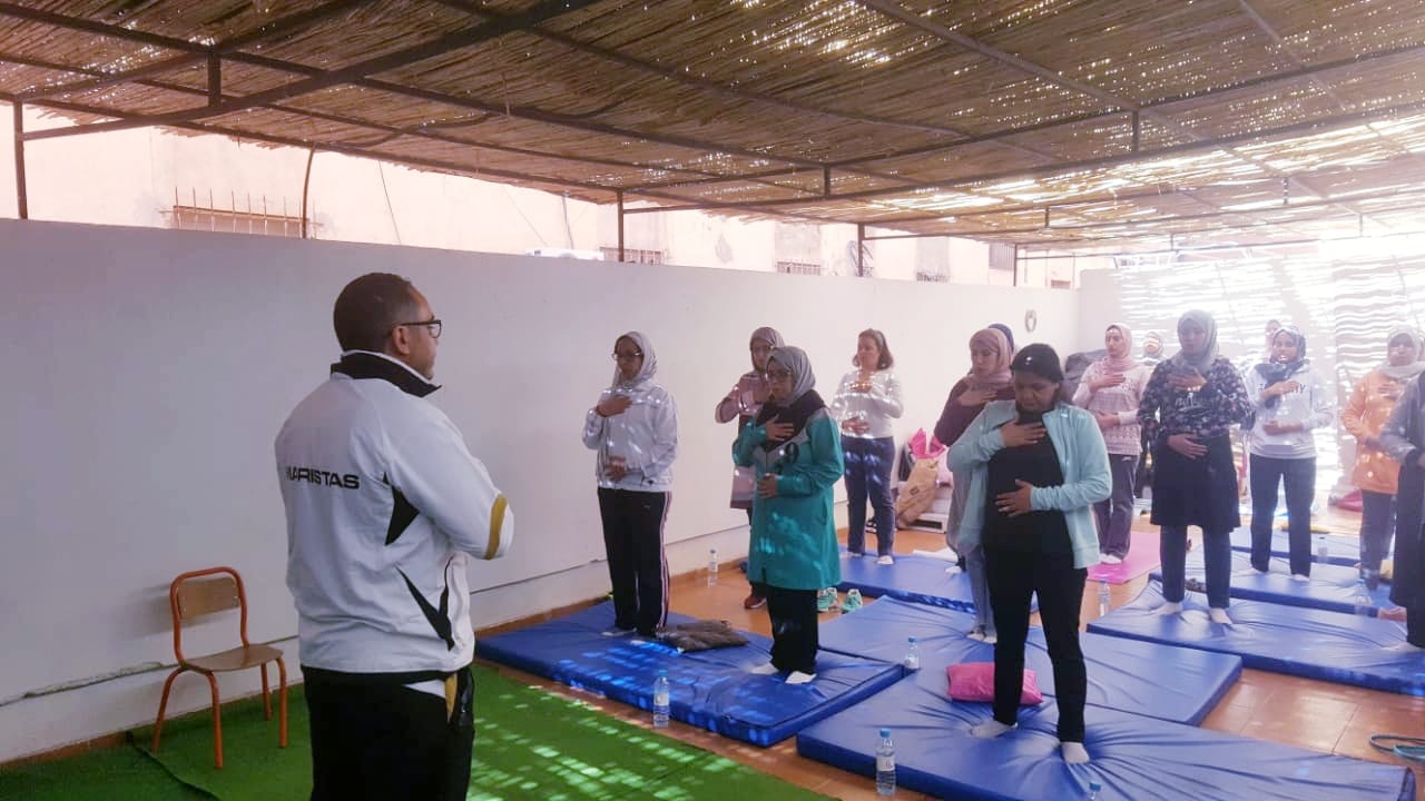 Group breathing session